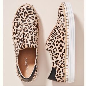 GUC J/Slides NYC 'Karla' Leopard Print Slip-On Sneakers - Women's 6.5